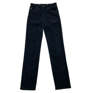 AG Adriano Goldschmied Alexxis High Rise Vintage Straight Corduroy Jean 26 Black